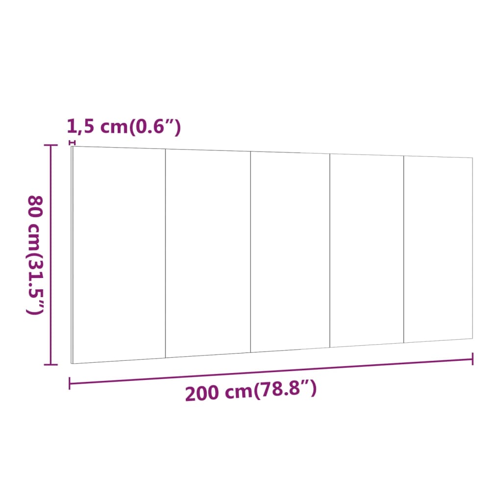 Hoofdbord 200X1,5X80 Cm Bewerkt Hout Sonoma Eikenkleurig