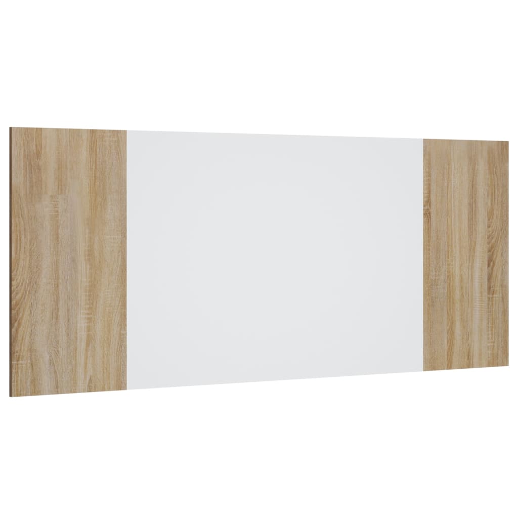 Hoofdbord 200X1,5X80 Cm Bewerkt Hout Wit En Sonoma Eikenkleurig
