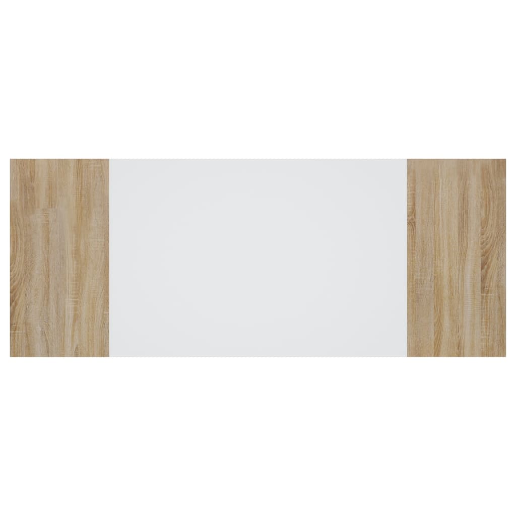 Hoofdbord 200X1,5X80 Cm Bewerkt Hout Wit En Sonoma Eikenkleurig
