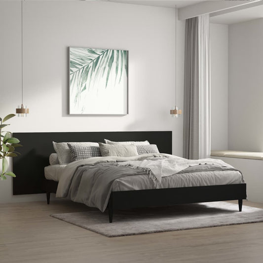 Hoofdbord Wandmodel 240X1,5X80 Cm Bewerkt Hout Zwart