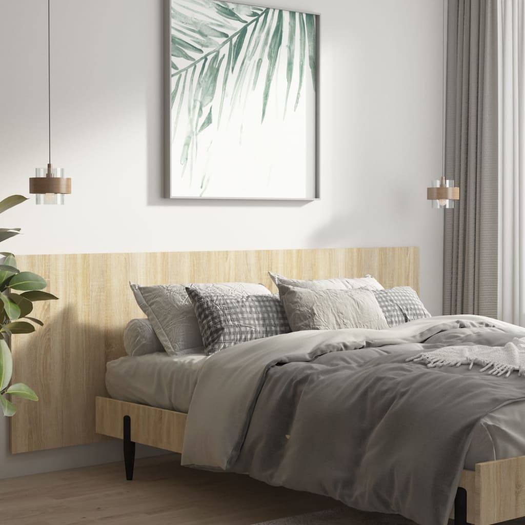 Hoofdbord Wandmodel 240X1,5X80 Cm Bewerkt Hout Sonoma Eiken