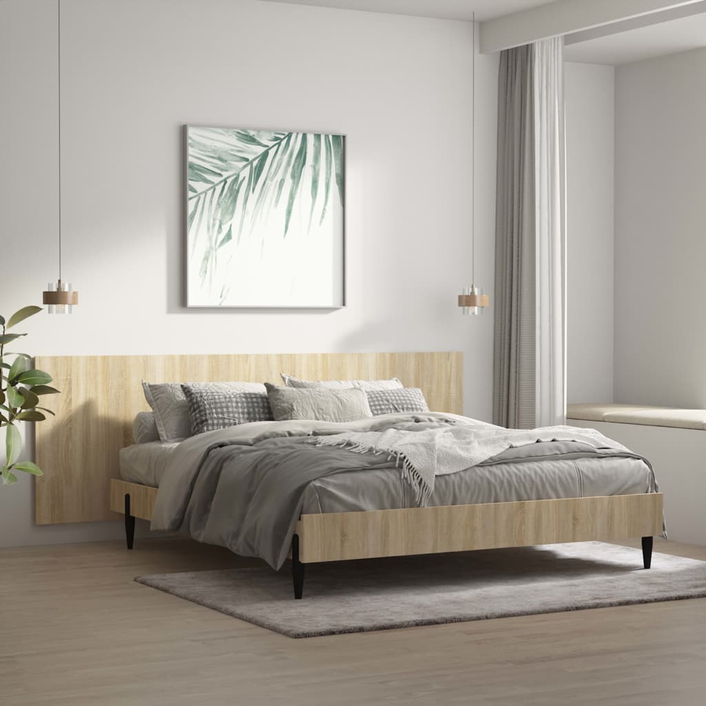 Hoofdbord Wandmodel 240X1,5X80 Cm Bewerkt Hout Sonoma Eiken