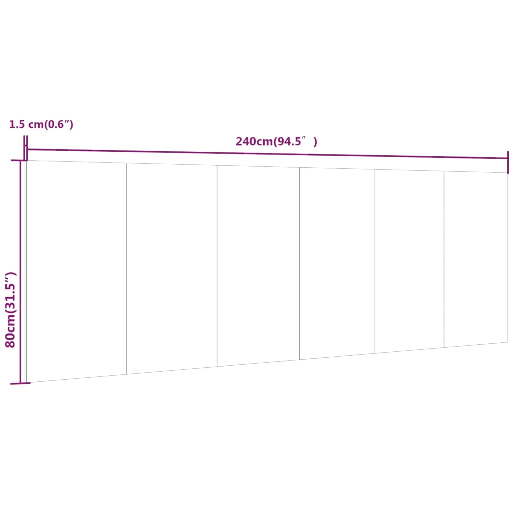 Hoofdbord 200X1,5X80 Cm Bewerkt Hout Wit En Sonoma Eikenkleurig