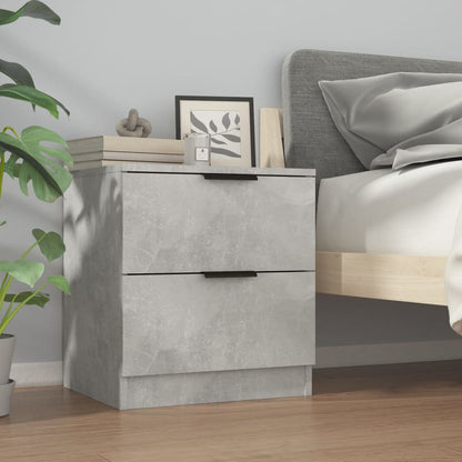 Nachtkastje Bewerkt Hout Betongrijs