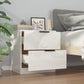 Nachtkastjes 2 St Bewerkt Hout Hoogglans Wit