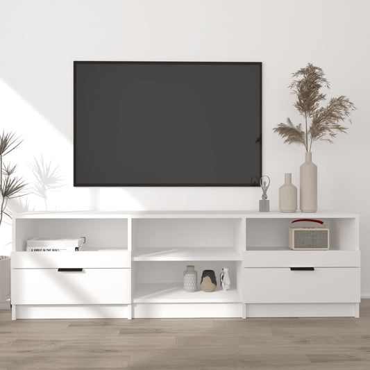 Tv-Meubel 150X33,5X45 Cm Bewerkt Hout Wit
