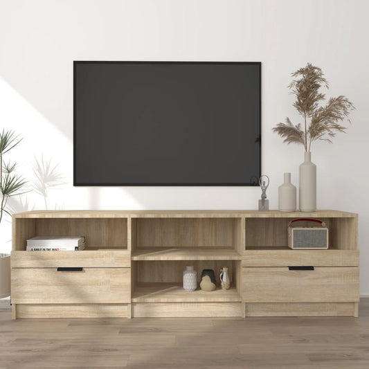 Tv-Meubel 150X33,5X45 Cm Bewerkt Hout Sonoma Eikenkleurig
