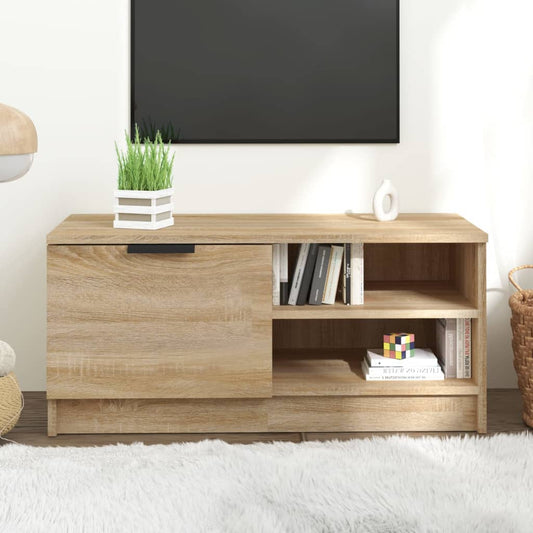 Tv-Meubel 80X35X36,5 Cm Bewerkt Hout Sonoma Eikenkleurig