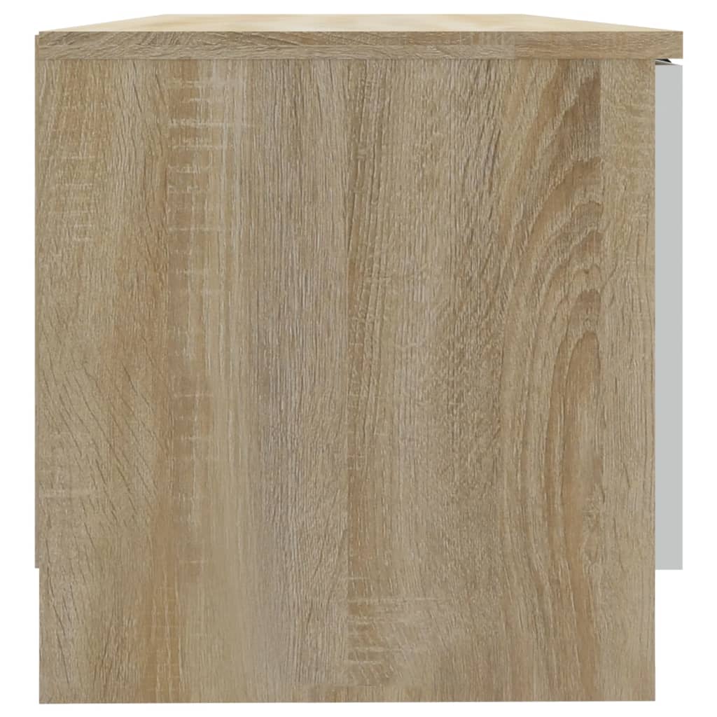 Tv-Meubelen 2 St 80X35X36,5 Cm Bewerkt Hout Wit En Sonoma Eiken