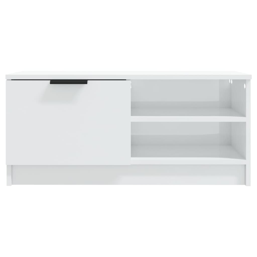 Tv-Meubelen 2 St 80X35X36,5 Cm Bewerkt Hout Hoogglans Wit