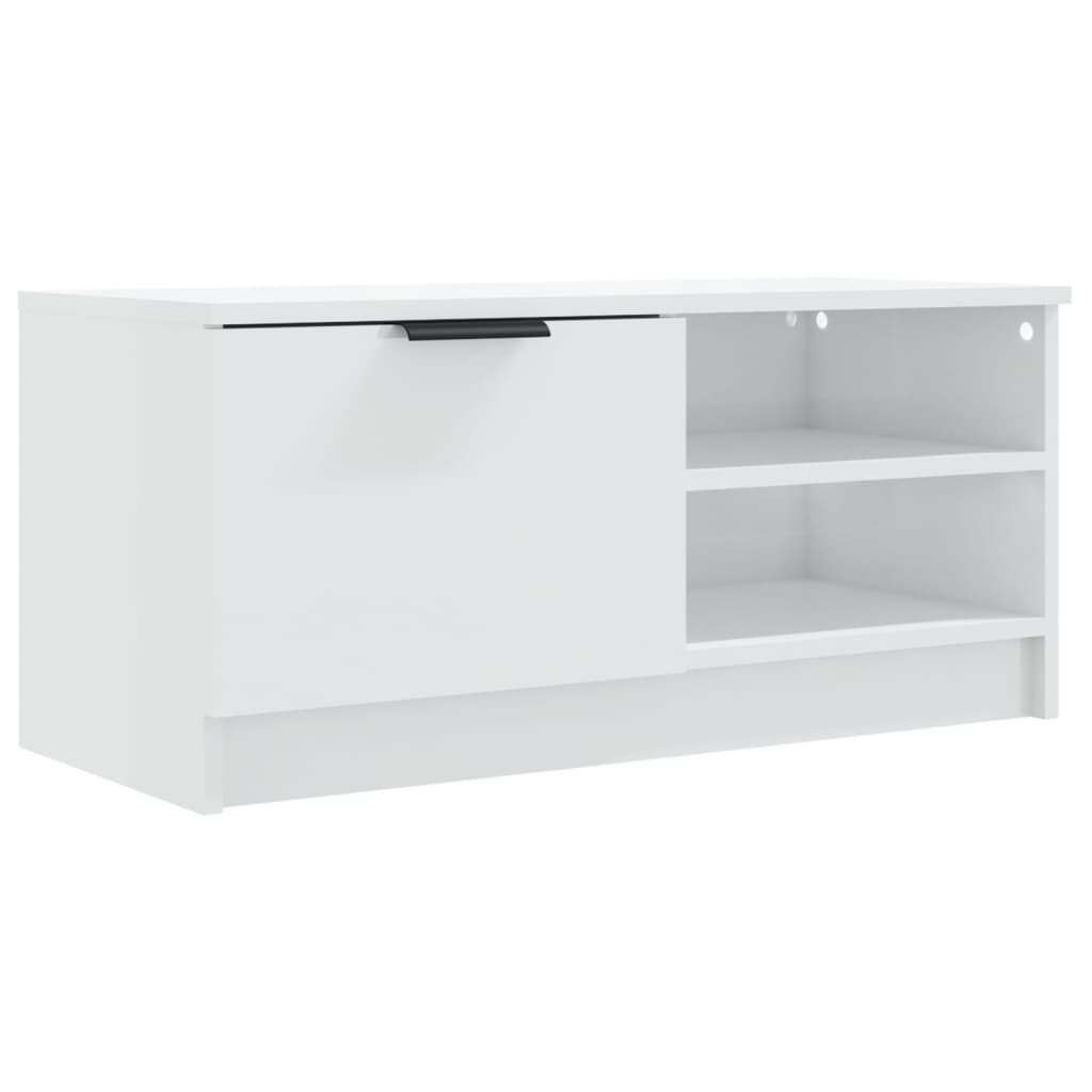 Tv-Meubelen 2 St 80X35X36,5 Cm Bewerkt Hout Hoogglans Wit