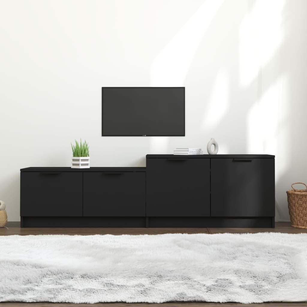 Tv-Meubel 158,5X36X45 Cm Bewerkt Hout Zwart