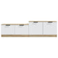 Tv-Meubel 158,5X36X45 Cm Bewerkt Hout Wit En Sonoma Eikenkleur