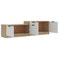 Tv-Meubel 158,5X36X45 Cm Bewerkt Hout Wit En Sonoma Eikenkleur