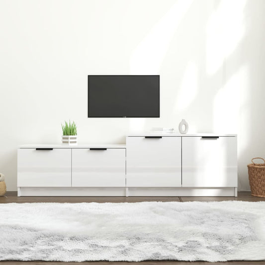 Tv-Meubel 158,5X36X45 Cm Bewerkt Hout Hoogglans Wit