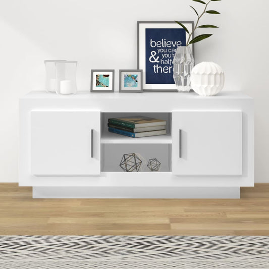 Tv-Meubel 102X35X45 Cm Bewerkt Hout Wit