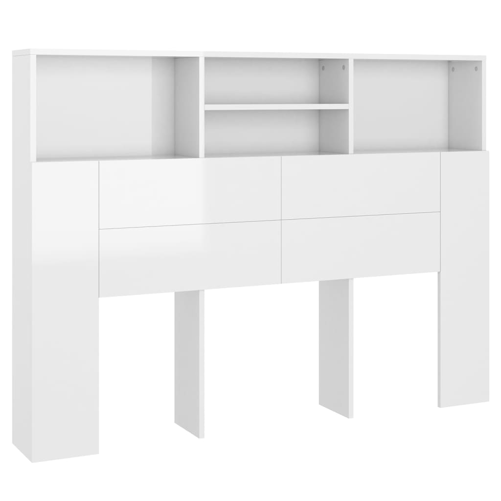 Hoofdbordkast 140X19X103,5 Cm Hoogglans Wit