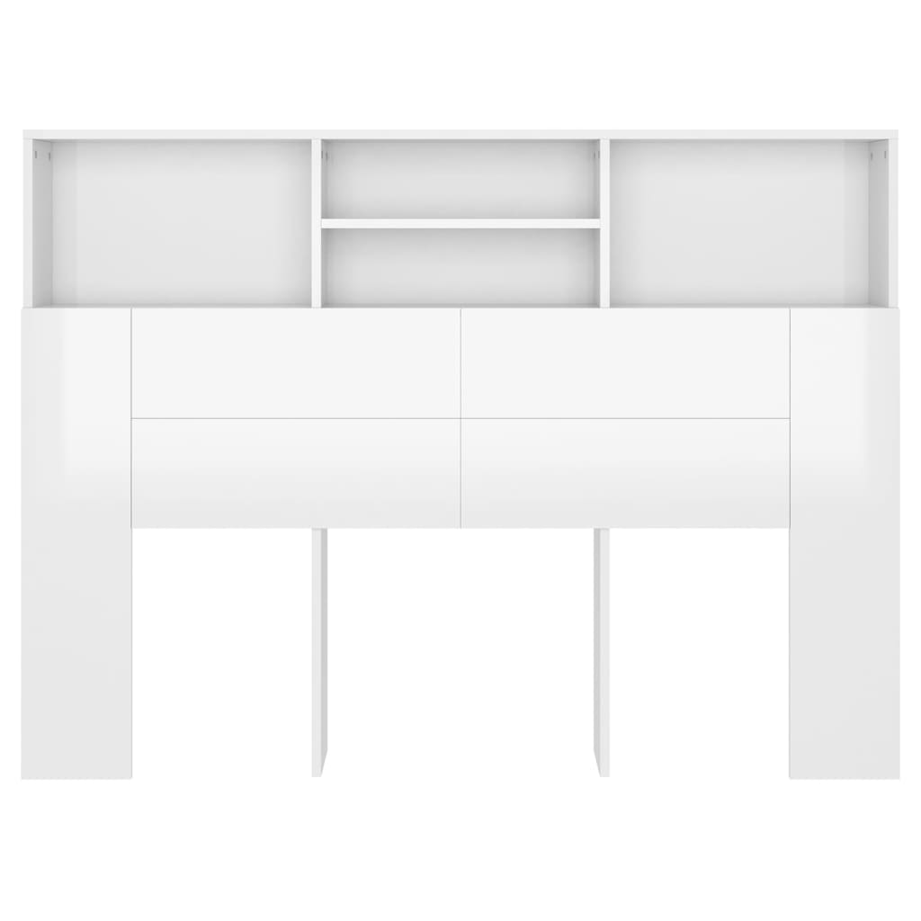 Hoofdbordkast 140X19X103,5 Cm Hoogglans Wit