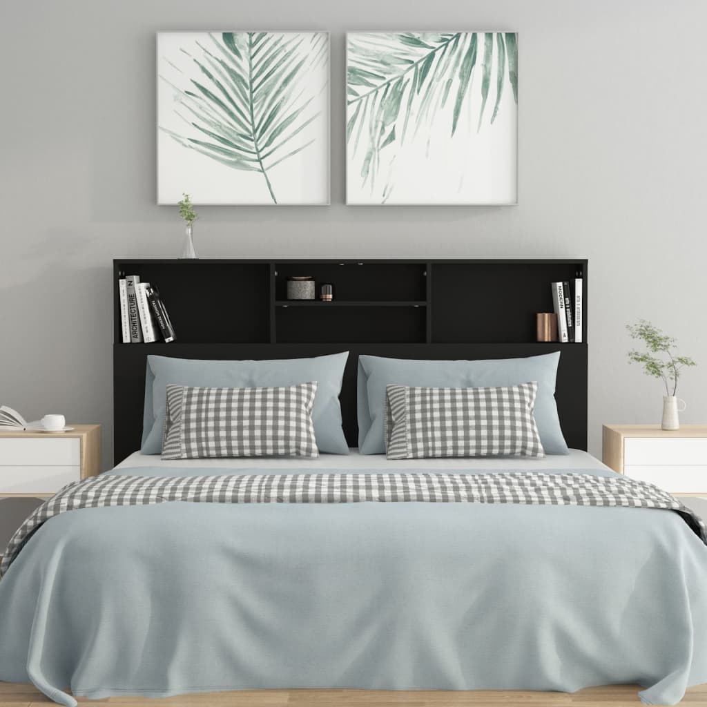Hoofdbordkast 160X19X103,5 Cm Zwart