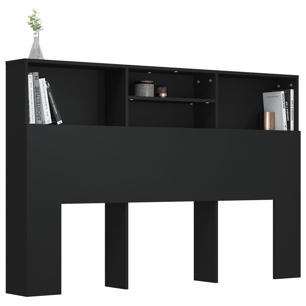Hoofdbordkast 160X19X103,5 Cm Zwart
