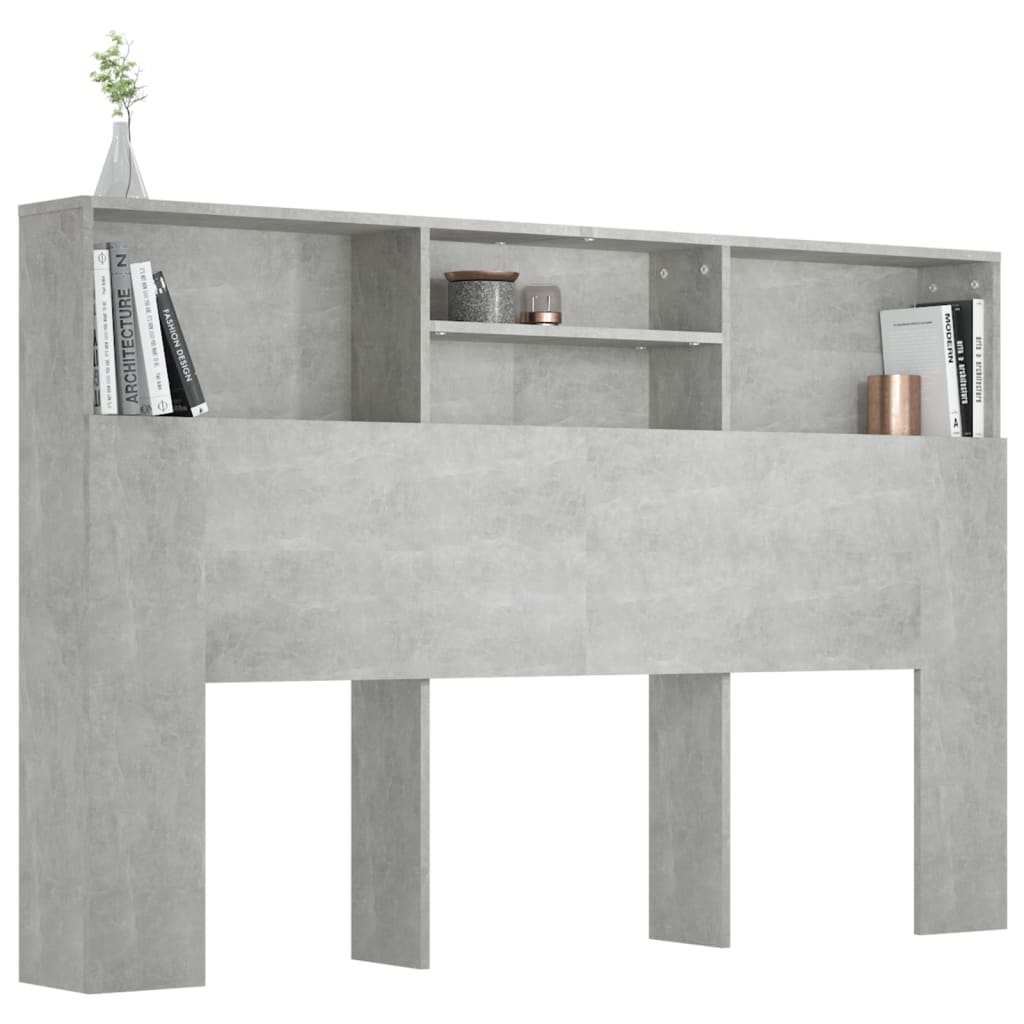 Hoofdbordkast 160X19X103,5 Cm Betongrijs