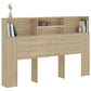 Hoofdbordkast 160X19X103,5 Cm Wit En Sonoma Eikenkleurig