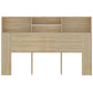 Hoofdbordkast 160X19X103,5 Cm Wit En Sonoma Eikenkleurig