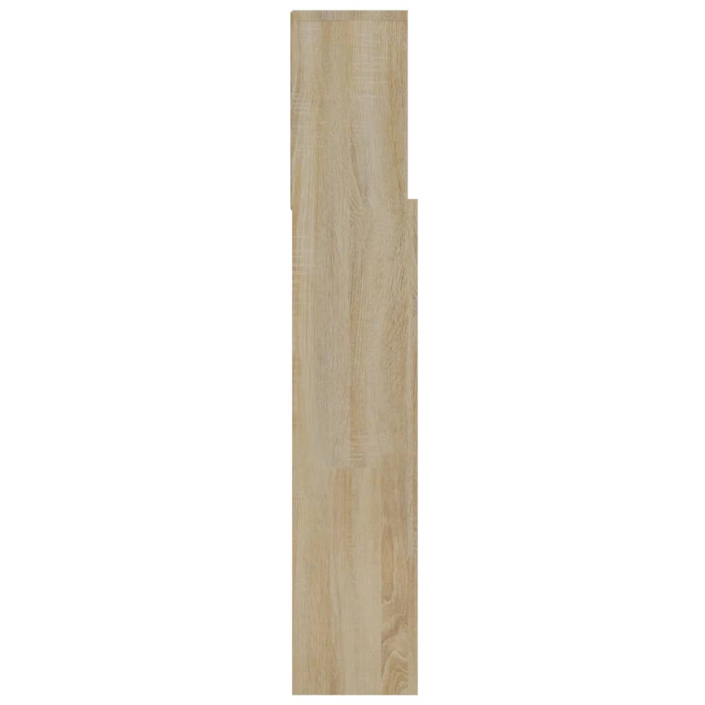 Hoofdbordkast 160X19X103,5 Cm Wit En Sonoma Eikenkleurig