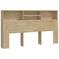Hoofdbordkast 180X19X103,5 Cm Wit En Sonoma Eikenkleurig