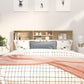 Hoofdbordkast 180X19X103,5 Cm Wit En Sonoma Eikenkleurig