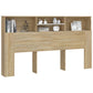 Hoofdbordkast 180X19X103,5 Cm Wit En Sonoma Eikenkleurig