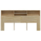 Hoofdbordkast 200X19X103,5 Cm Wit En Sonoma Eikenkleurig