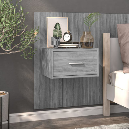 Wandnachtkastjes 2 St Bewerkt Hout Grijs Sonoma Eikenkleurig