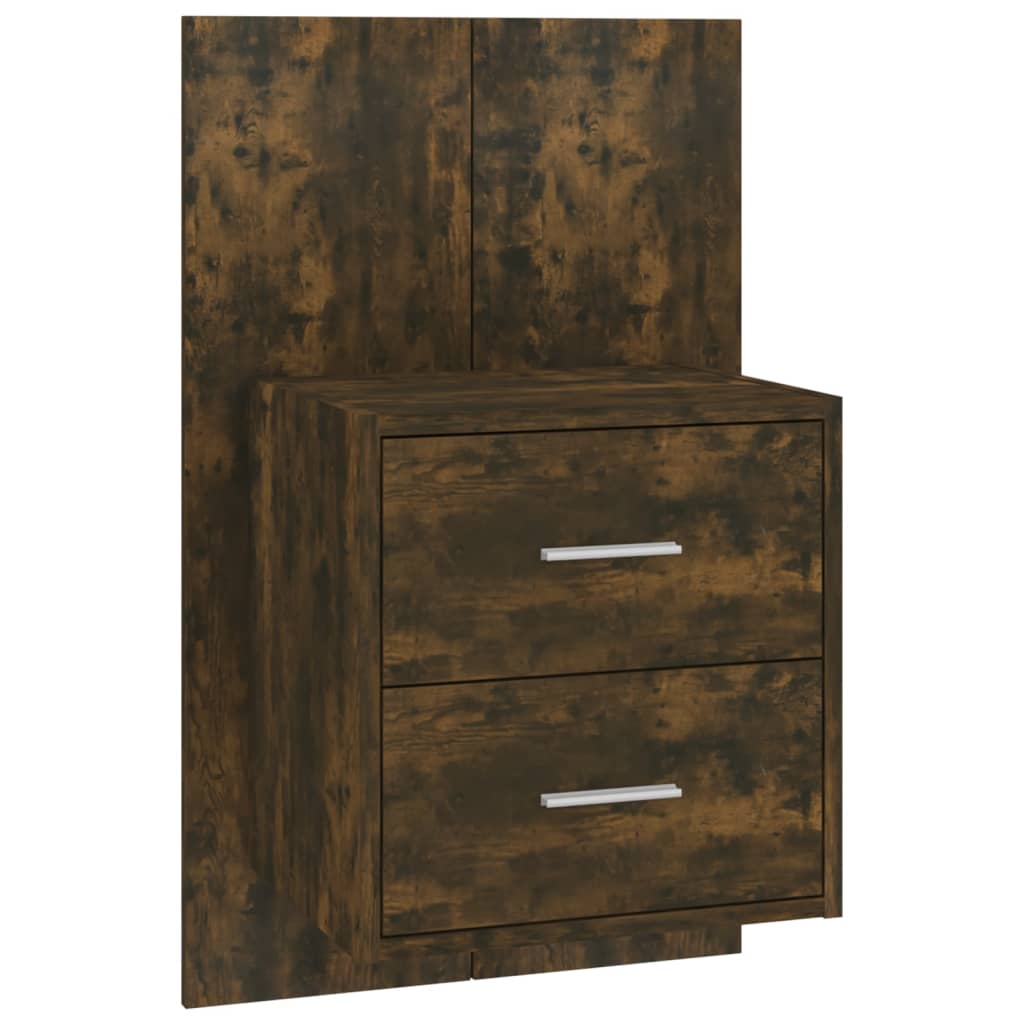 Wandnachtkastje Bewerkt Hout Gerookt Eikenkleurig