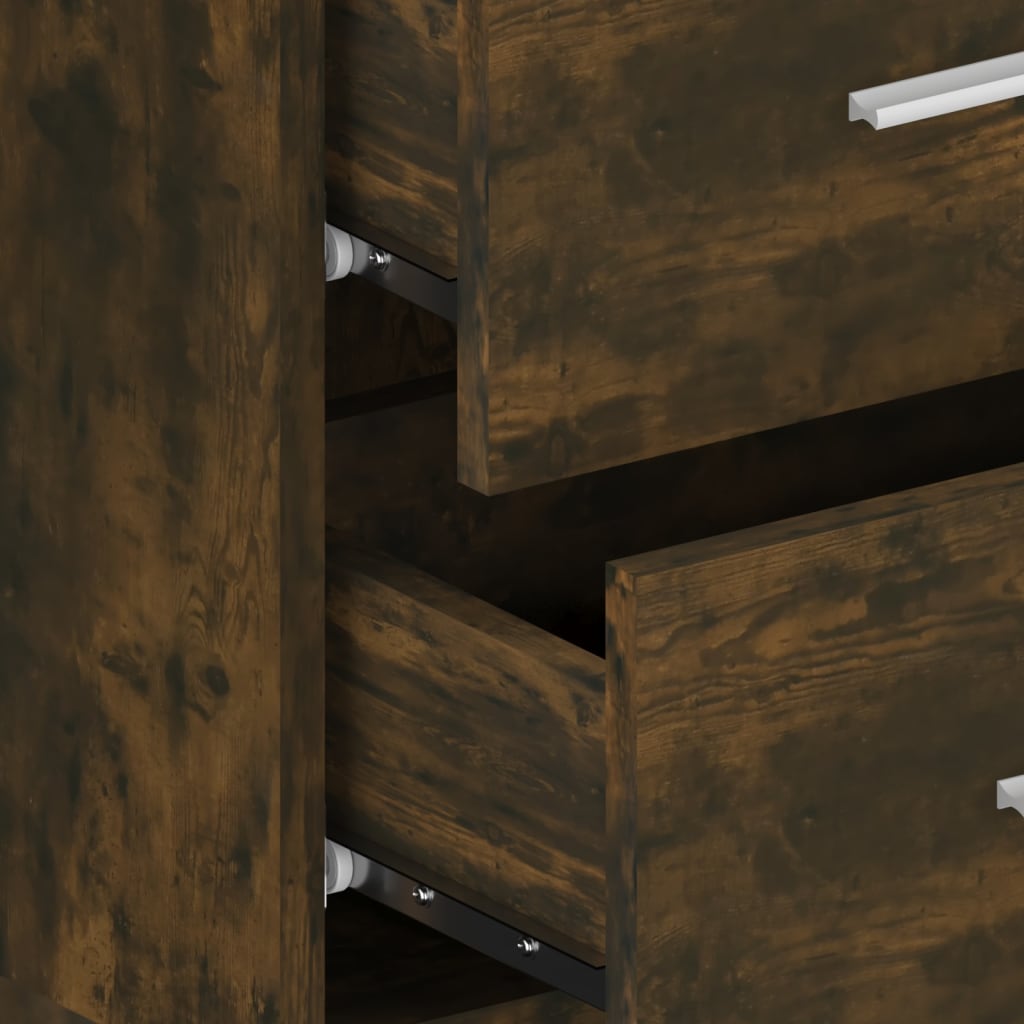 Wandnachtkastje Bewerkt Hout Gerookt Eikenkleurig
