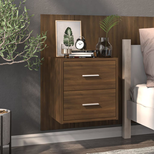 Wandnachtkastje Bewerkt Hout Bruineikenkleurig