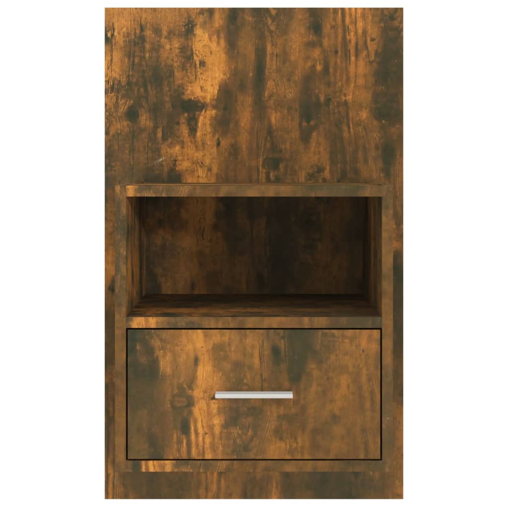Wandnachtkastje Bewerkt Hout Gerookt Eikenkleurig