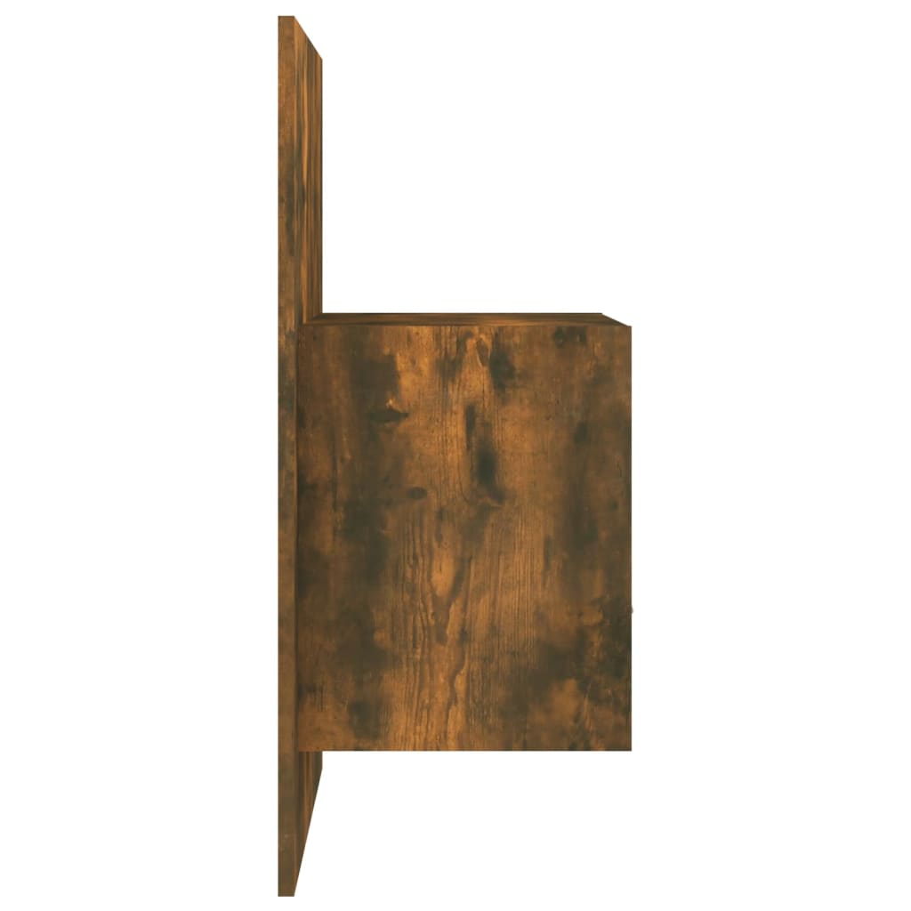 Wandnachtkastje Bewerkt Hout Gerookt Eikenkleurig