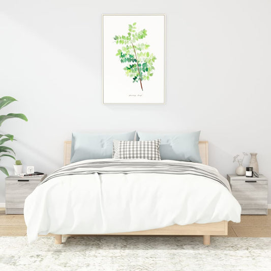 Nachtkastjes 2 St 40X39X40 Cm Grijs Sonoma Eikenkleurig