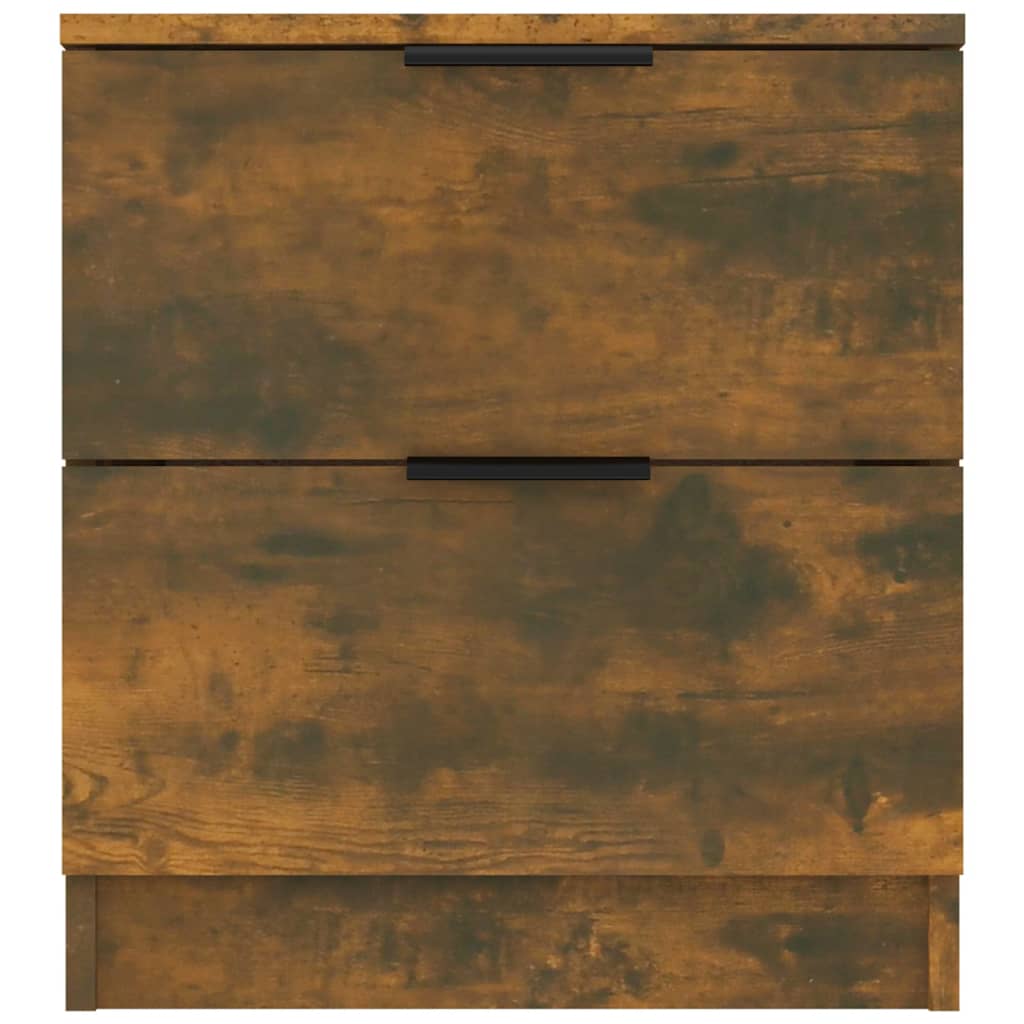 Nachtkastje Bewerkt Hout Gerookt Eikenkleurig