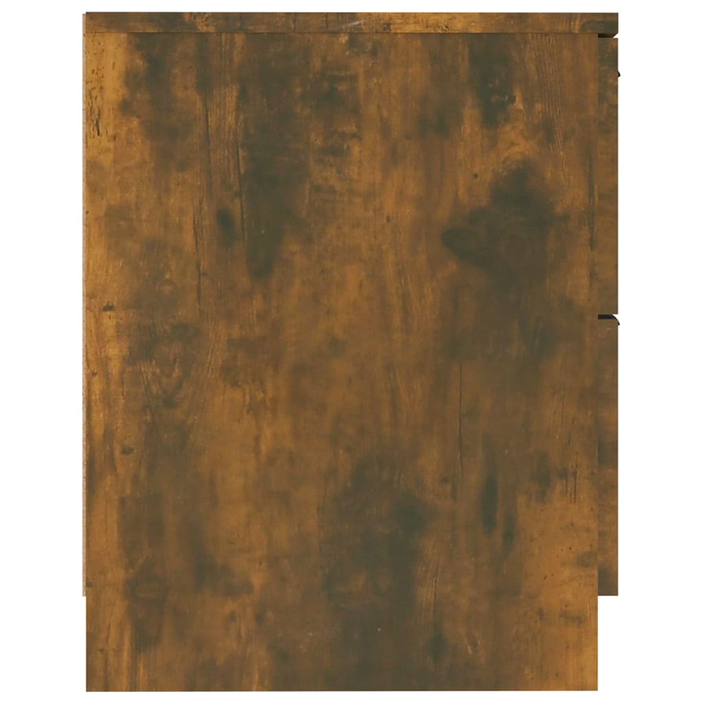 Nachtkastje Bewerkt Hout Gerookt Eikenkleurig