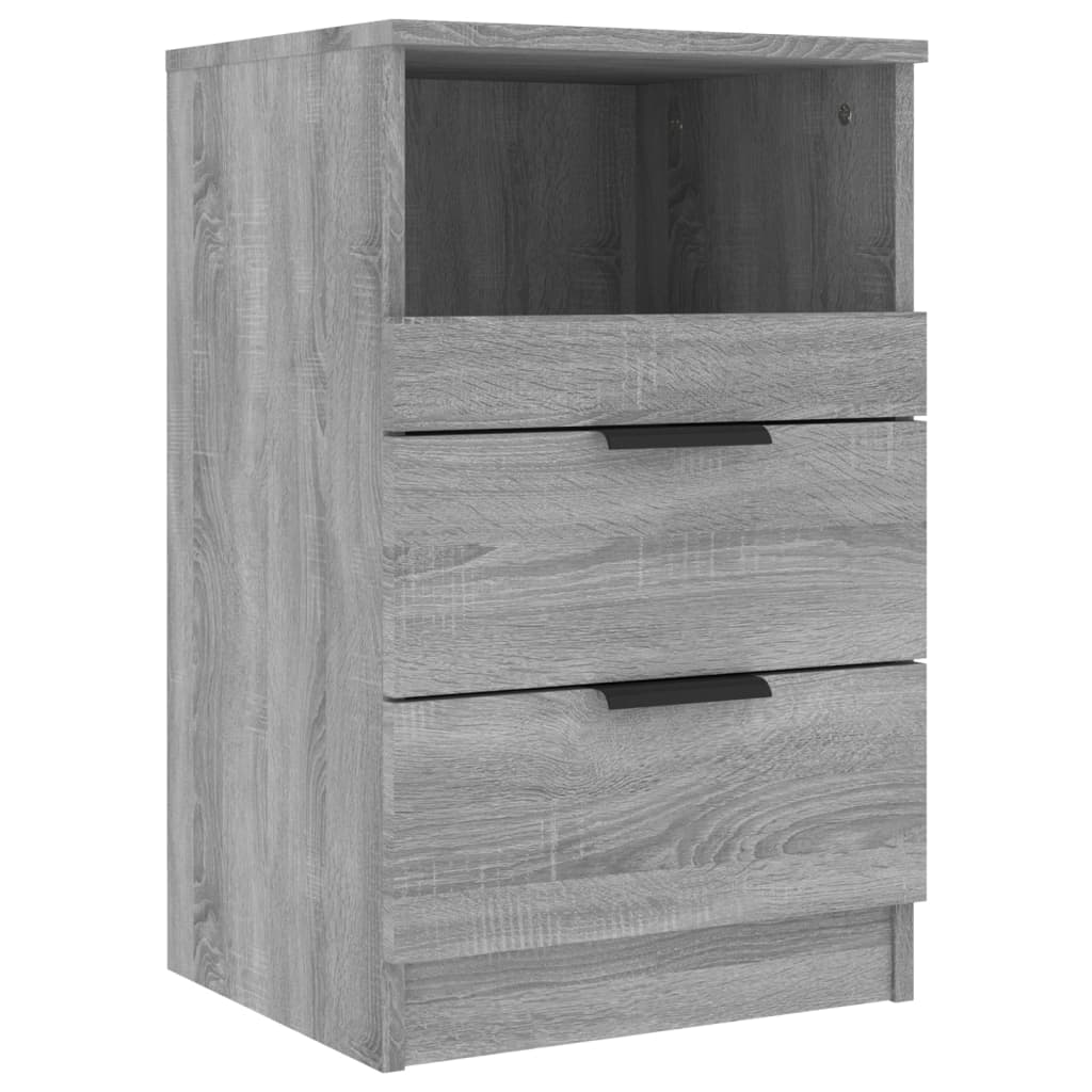 Nachtkastjes 2 St Bewerkt Hout Grijs Sonoma Eikenkleurig