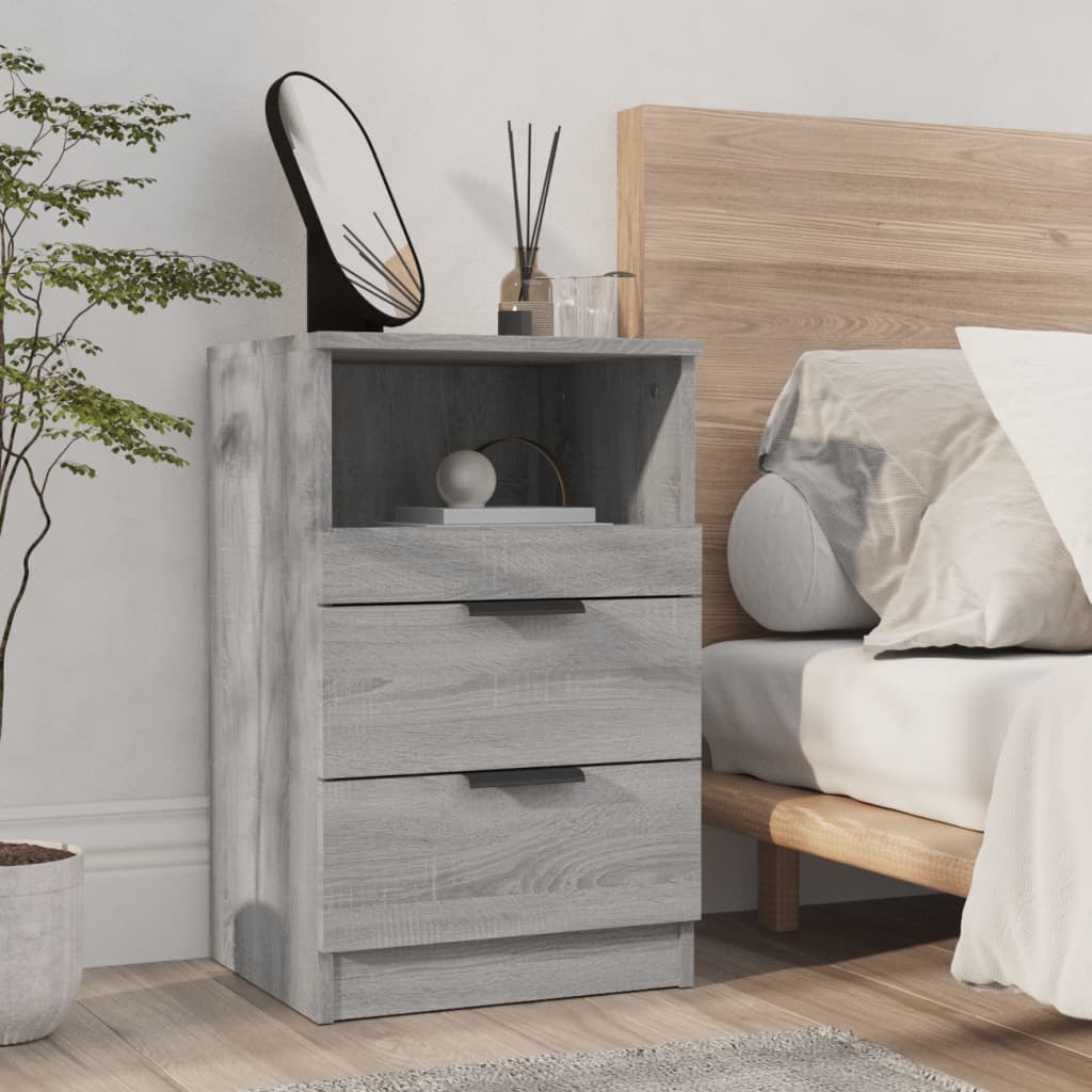 Nachtkastjes 2 St Bewerkt Hout Grijs Sonoma Eikenkleurig