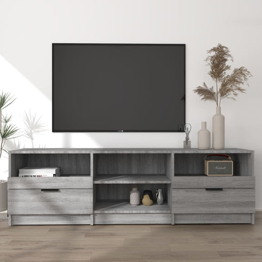 Tv-Meubel 150X33,5X45 Cm Bewerkt Hout Grijs Sonoma Eikenkleurig