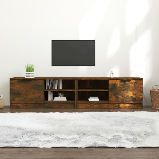 Tv-Meubelen 2 St 80X35X36,5 Cm Bewerkt Hout Gerookt Eikenkleur