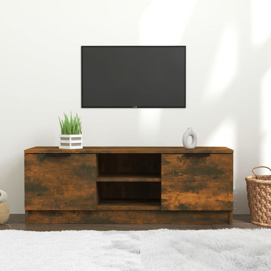 Tv-Meubel 102X35X36,5 Cm Bewerkt Hout Gerookt Eikenkleurig