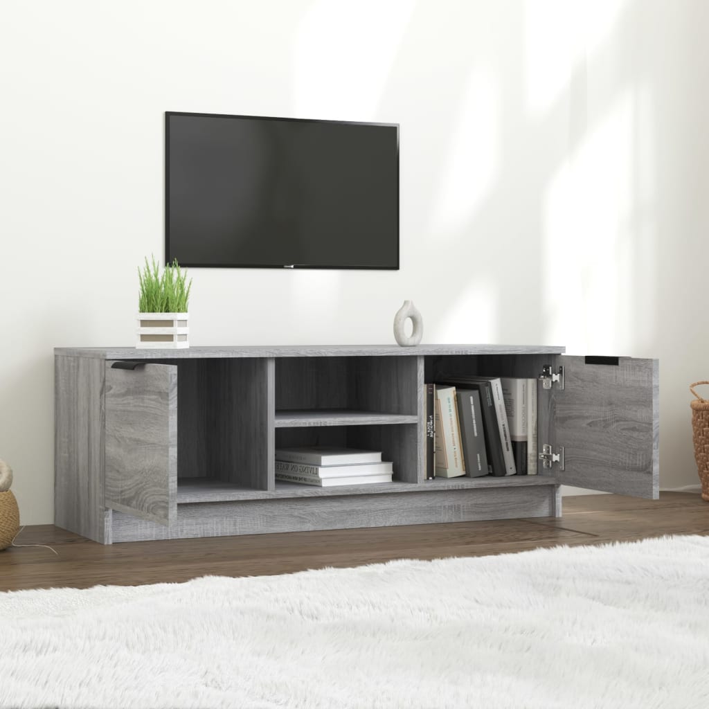 Tv-Meubel 102X35X36,5 Cm Bewerkt Hout Grijs Sonoma Eikenkleurig
