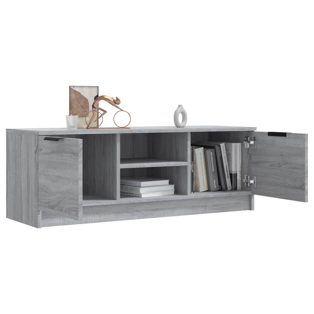 Tv-Meubel 102X35X36,5 Cm Bewerkt Hout Grijs Sonoma Eikenkleurig