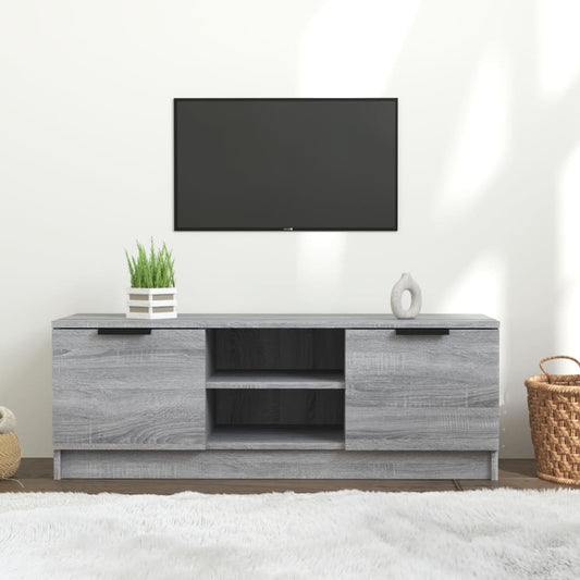Tv-Meubel 102X35X36,5 Cm Bewerkt Hout Grijs Sonoma Eikenkleurig