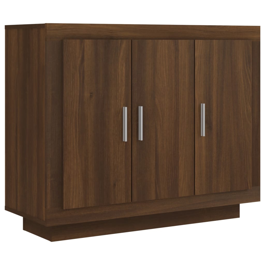 Dressoir 92X35X75 Cm Bewerkt Hout Bruineikenkleurig
